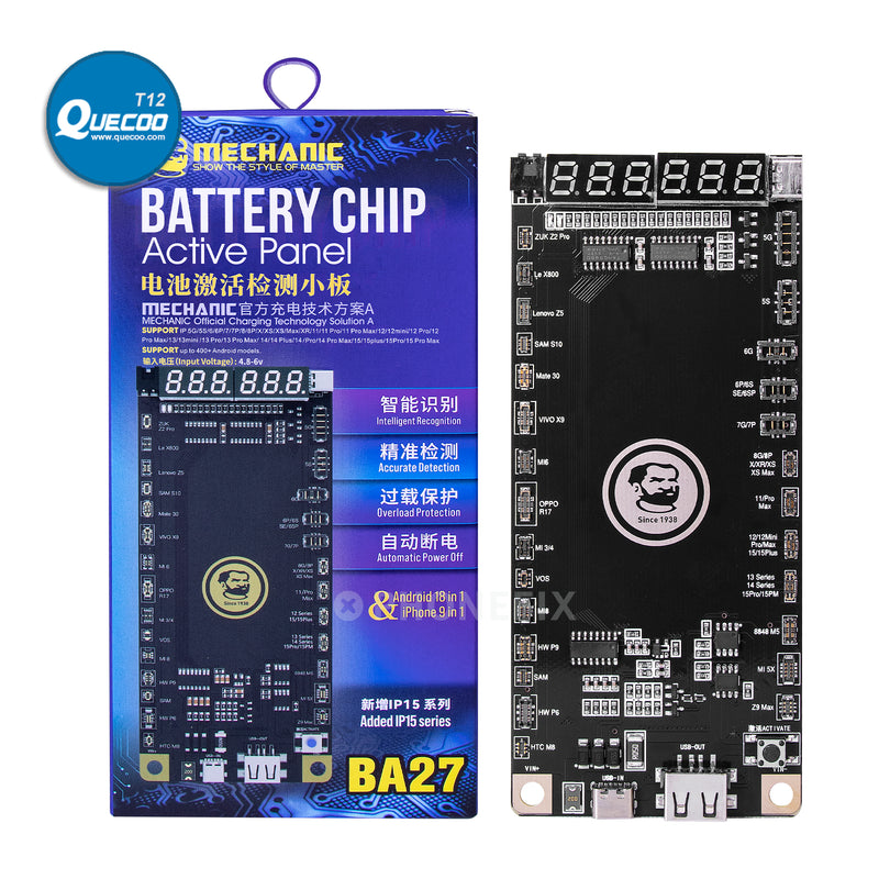 Mechanic BA27 Fast Battery Activation Board One Click Activate for iPhone 5-15 Pro Max and Android Fast Charging Detection