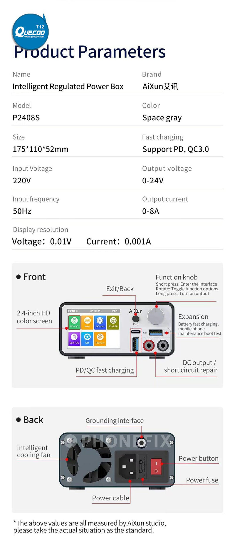 AiXun P3208 intelligent Smart Regulated Power Supply 320W high-power