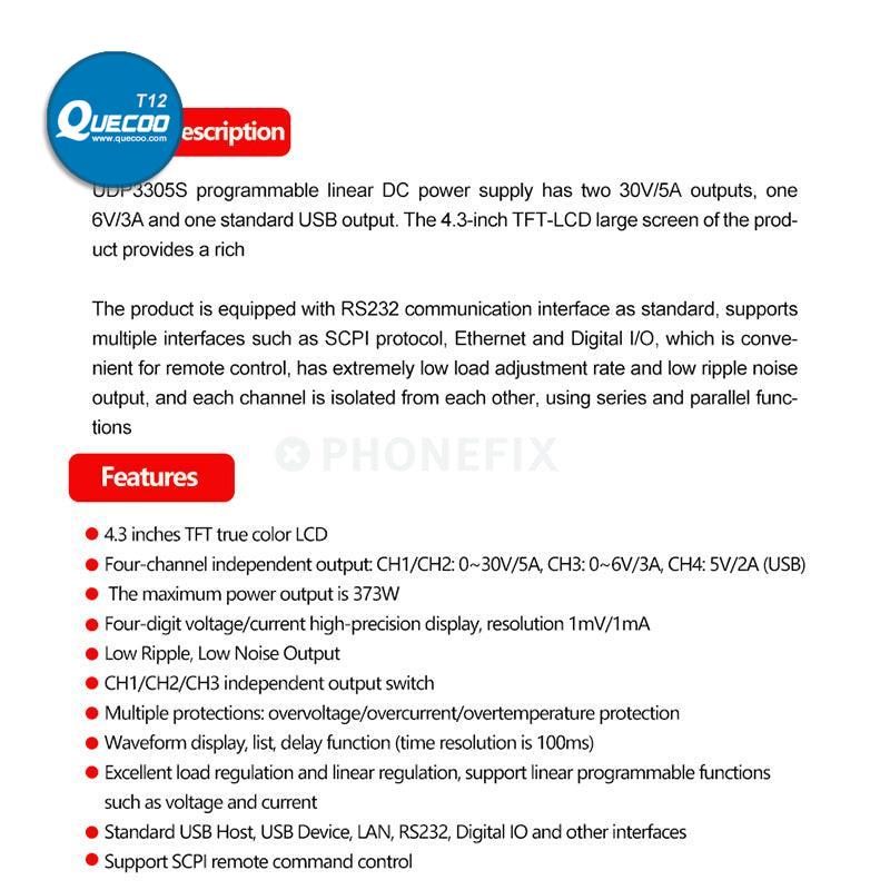 UNI-T UDP3000S Series DC Power Supply 30V 5A Voltage Regulator