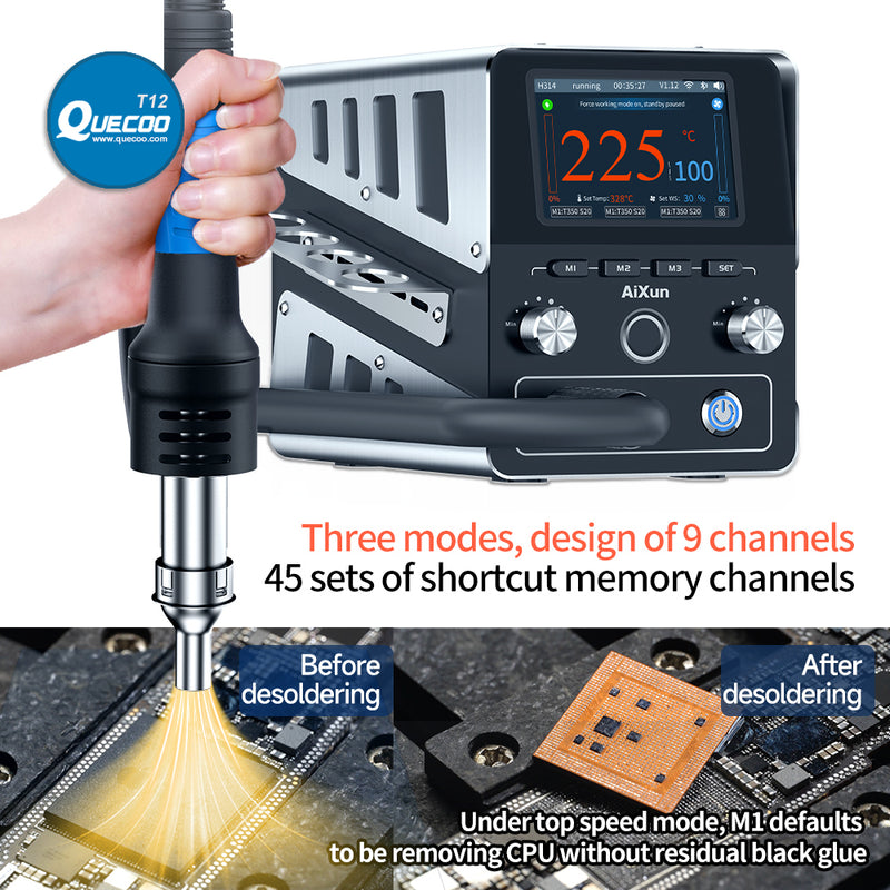 Aixun H314 Hot Air Gun Soldering Station Digital Display 1400W Intelligent Rework Station For Phone PCB Chip Repair