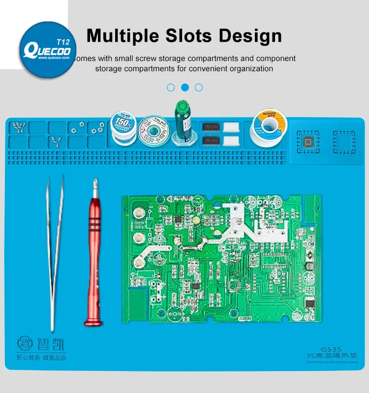 500mm X 350mm Heat Insulation Pad  2 in 1 High-Temperature Detachable Soldering Work Silicon Mat For SMD BGA Welding