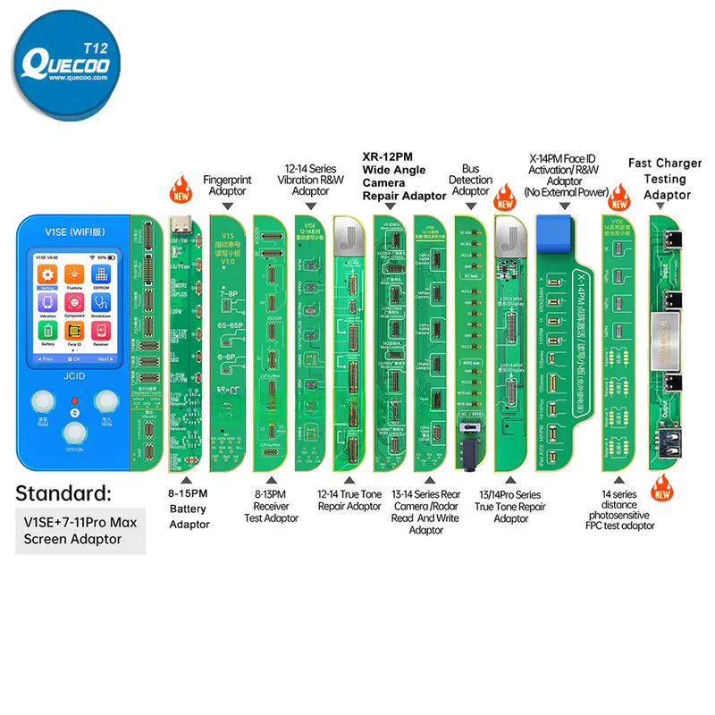 JCID V1SE WIFI 20 in 1 Programmer for iPhone X-15PM Front Camera Rear Camera True Tone Face ID Battery Earpiece Receiver Repair