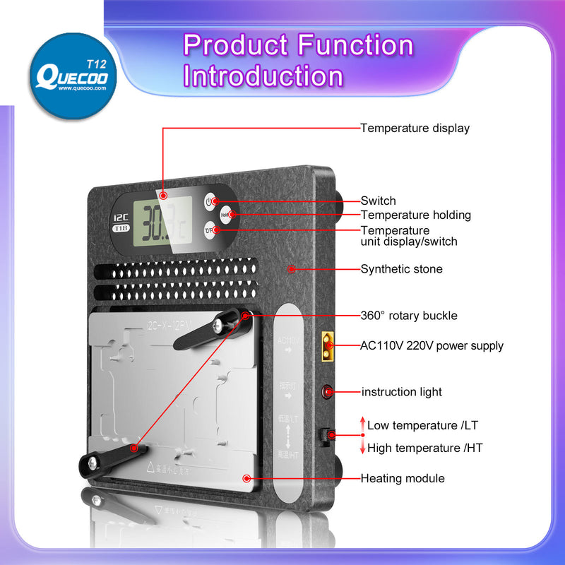 i2C T18 iHeater Platform Intelligent Motherboard Rapid Heating Station for Mobile Phone PCB Desoldering Chip Removal Repair