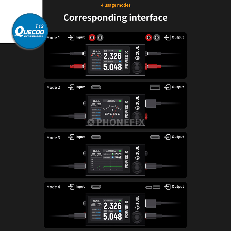 2UUL POWER X Tester Voltage Current Pointer Real-time Display