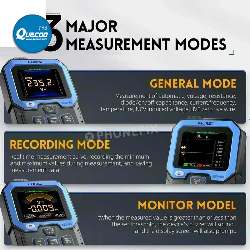 FNIRSI DMT-99 Digital Multimeter Smart Voltmeter Ammeter Tester