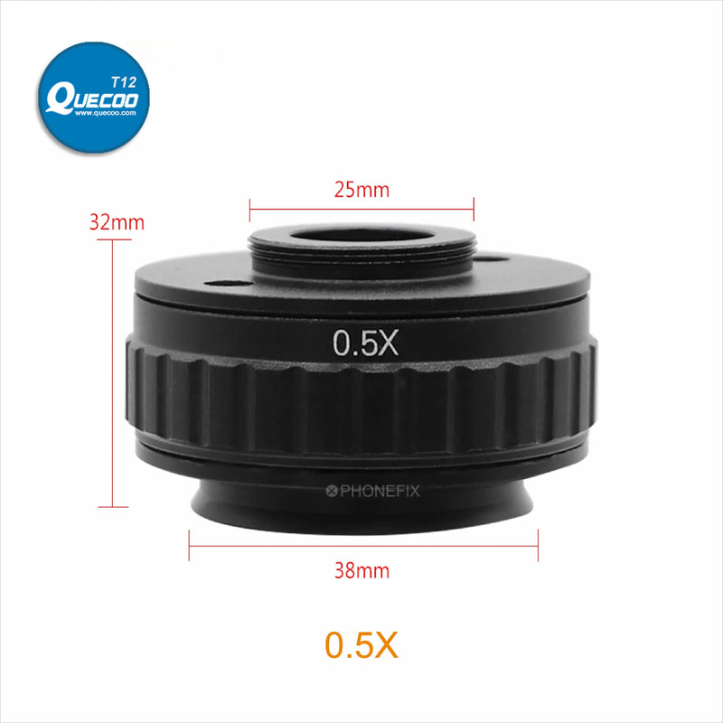 25mm to 38mm CTV 1X 0.35X 0.5X Microscope Lens Focus Adjustable Camera Installation C mount Adapter for Trinocular Microscope