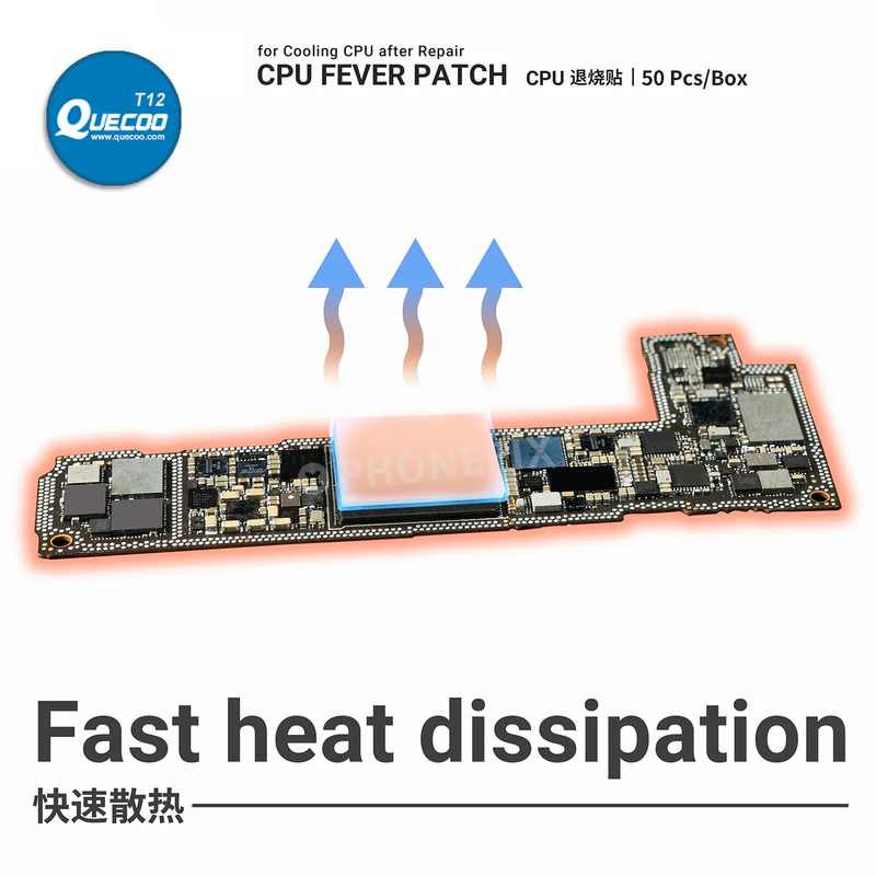 2UUL 50pcs/set CPU Cooling Down Patch Insulating Thermal Conduction Anti-heat CPU Patch for CPU Fast Heat Dissiption Cooling