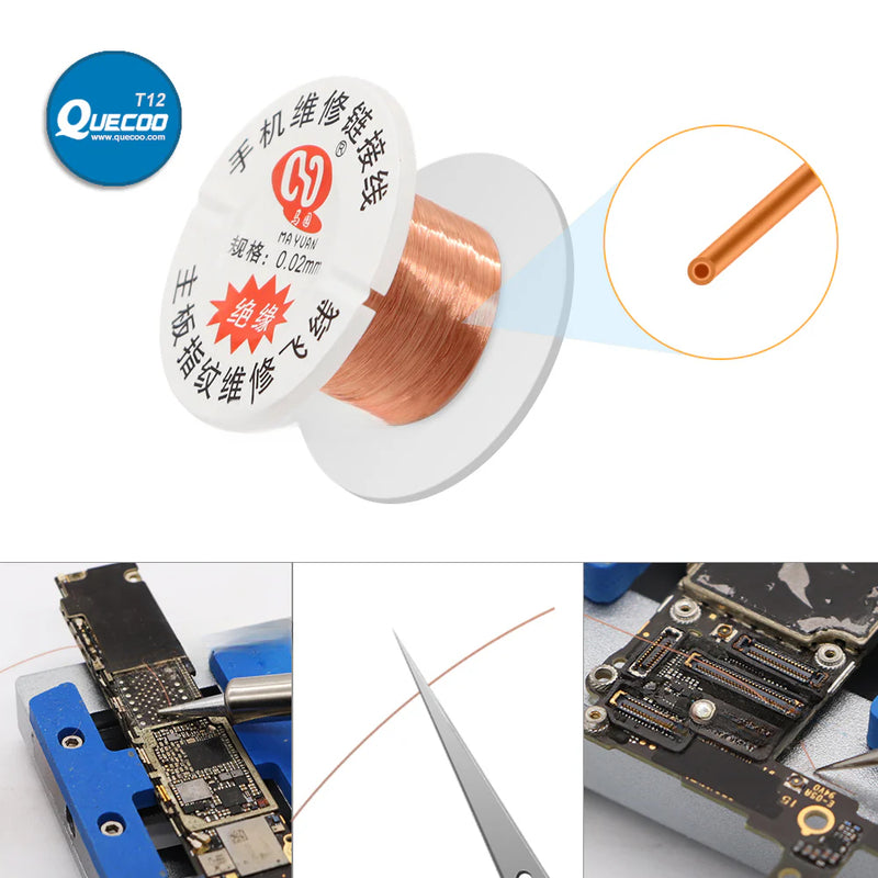 Copper 0.01mm 0.02mm Jumper Wire PCB Logic Board Repair Link Wire for Mobile Phone Motherboard Soldering Repair Tools