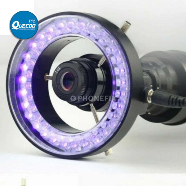 56 LED Purple UV Light Brightness Adjustable Microscope Ring Lamp