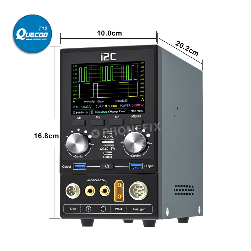 I2C P30 10 in 1 Digital Power Supply Multifunction Soldering Desoldering Spot Welding Mobile Phone PCB BGA Rework Platform