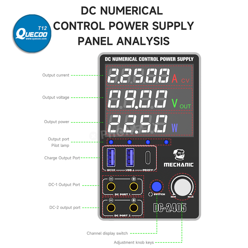 MECHANIC DC-2405 Digital Dual Channel DC Power Supply 24V 5A