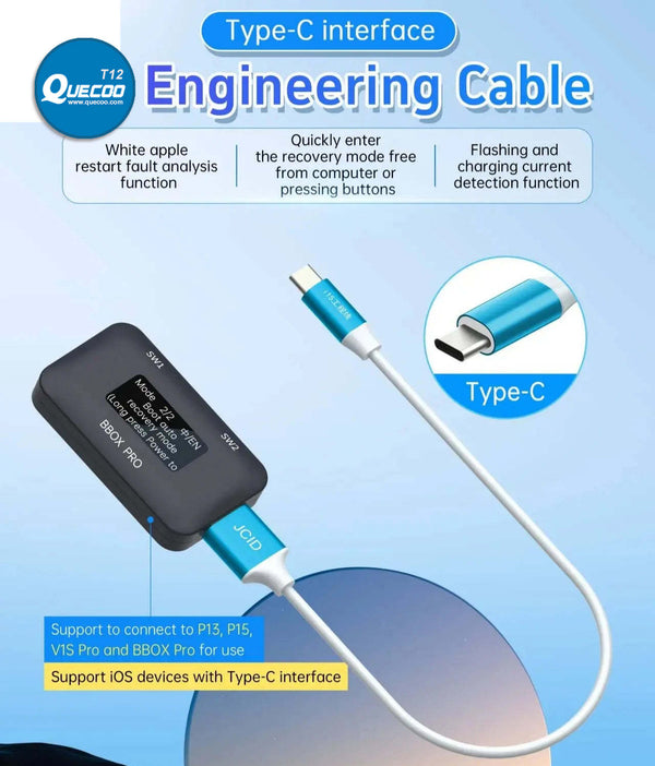 JC B-BOX Pro DFU Tool Windows DCSD Cable Engineering Cable One Key Purple Mode for For IOS A7-A11 NAND Syscfg Data Read Write