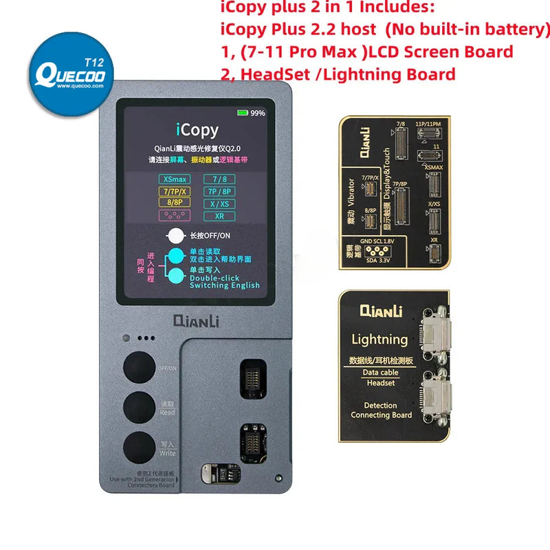 Qianli iCopy Plus  Face ID Programmer for iPhone X/XR/XS/11/12/13/14ProMax Battery Data Modification Ture Tone Recovery Tool