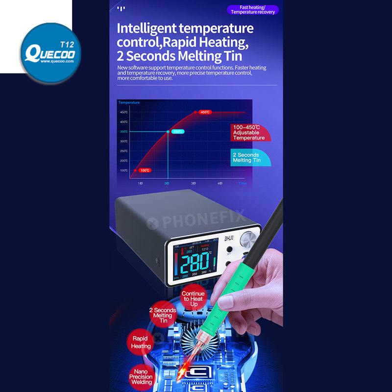 AIXUN T3B Smart Nano Soldering Station with T115 T210 Handles Rapid Welding Rework Station for Mobile Phone SMD BGA PCB Repair