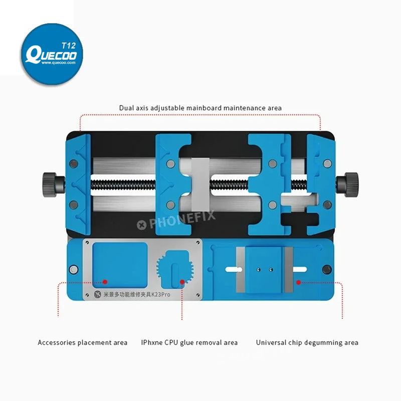 Mijing K23 Pro/K23 Max Dual Shaft PCB Board Welding Holder for Mobile Phone Mothboard Glue Remove Repair Universal Fixture Tool