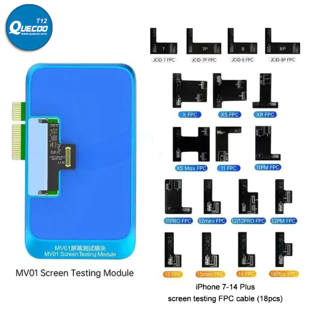 JCID MV01 LCD Screen Testing EDF Adaptor with FPC Flex Cables for X -15Pm Android Phones Display High Refresh Testing Repair