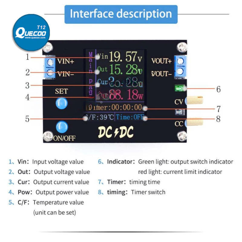 FNIRSI DC DC Automatic Boost Buck Converter CC CV Power Module