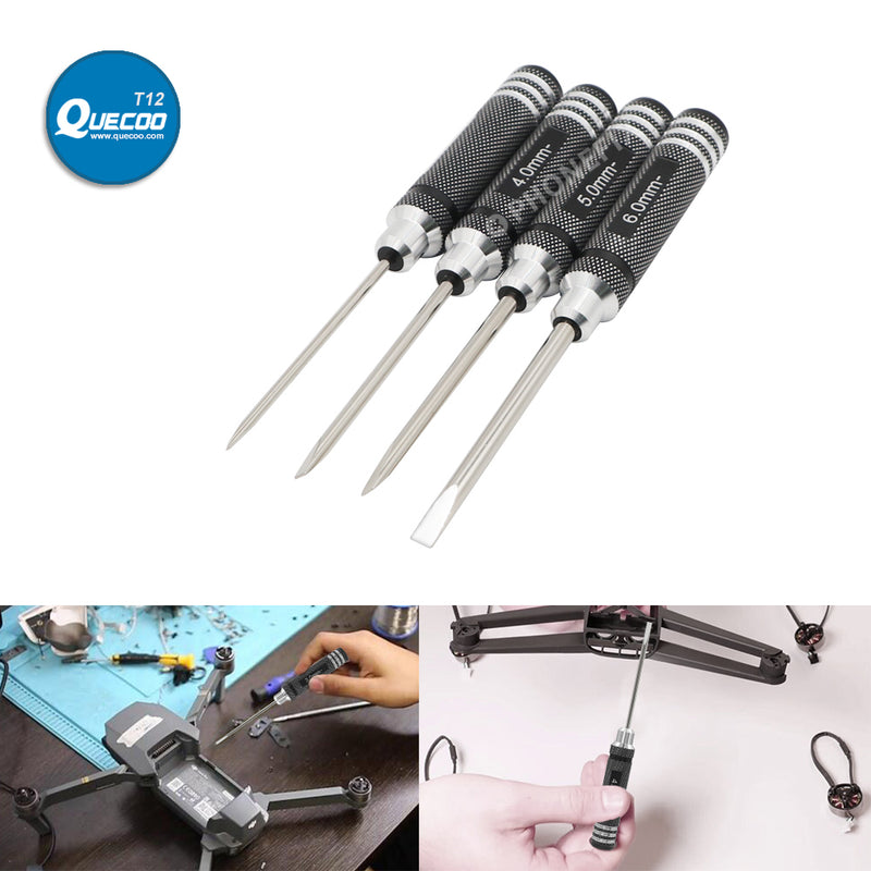 Precision Slotted Screwdriver 3.0/4.0/5.0/6.0mm Slotted Screw Driver Screwdriver Set Wrench Tool Kit For FPV Racing Drone RC Car