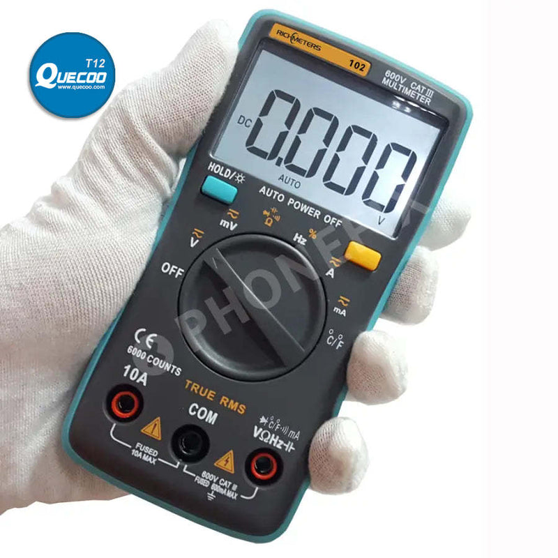 RICHMETERS 102 Pocket Digital Multimeter AC DC Voltage Tester