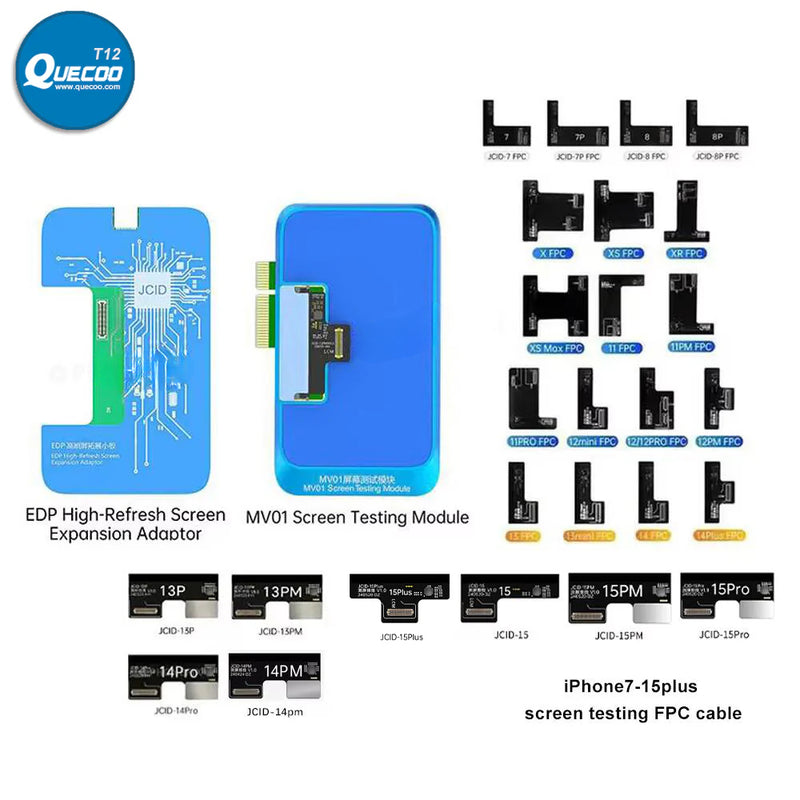 JCID MV01 LCD Screen Testing EDF Adaptor with FPC Flex Cables for X -15Pm Android Phones Display High Refresh Testing Repair